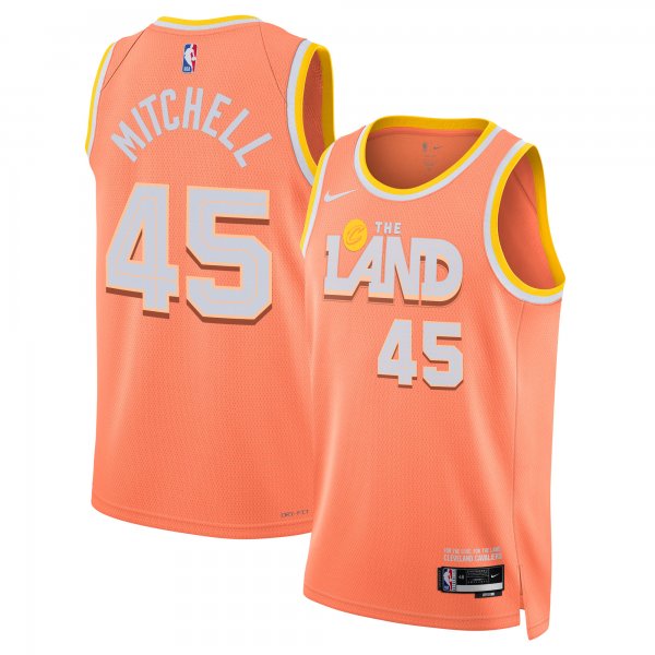 Men's Unisex Cleveland Cavaliers #45 Donovan Mitchell Nike Orange 2025/26 Swingman City Edition Jersey