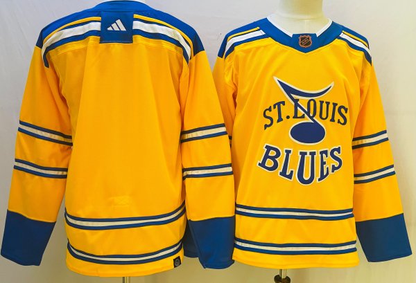 Men's St. Louis Blues Blank Yellow Reverse Retro 2.0 Stitched Jersey