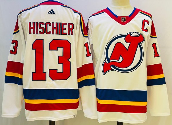 Men's #13 Nico Hischier New Jersey Devils White NHL Jersey
