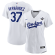 Women's Los Angeles Dodgers #37 Teoscar Hernandez Nike White 2025 World Series Home Player Jersey