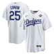 Men's Los Angeles Dodgers #25 Tommy Edman Nike White 2025 World Series Home Player Jersey