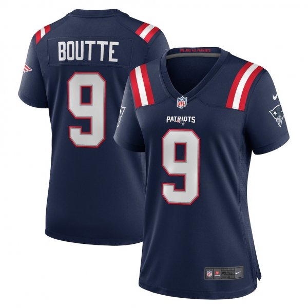 Women's New England Patriots #9 Kayshon Boutte Nike Navy Game Jersey