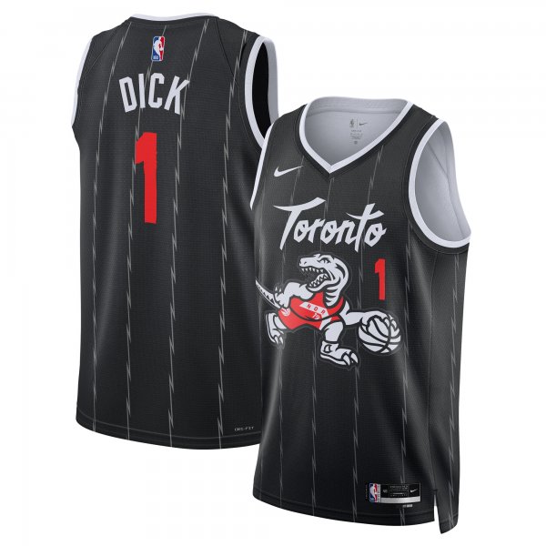 Men's Unisex Toronto Raptors #1 Gradey Dick Nike Black 2025/26 Swingman City Edition Jersey